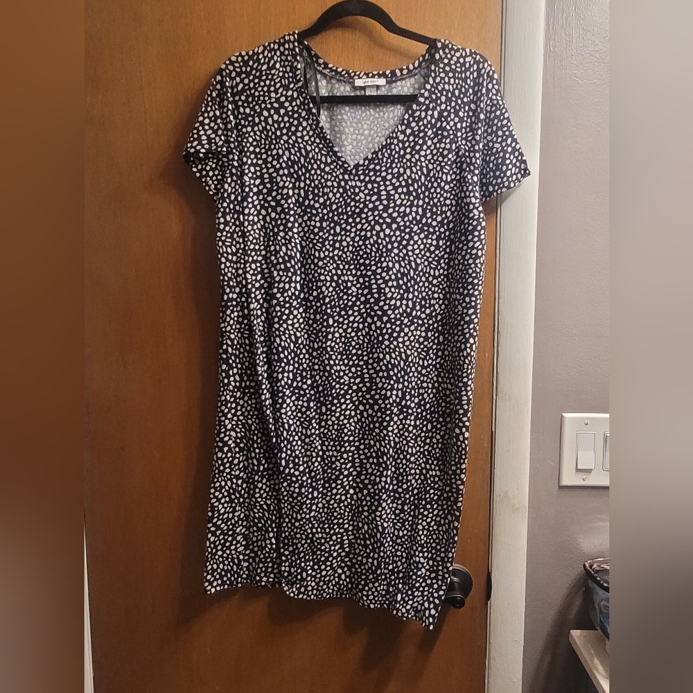 Nine West Navy and White Patterned Dress